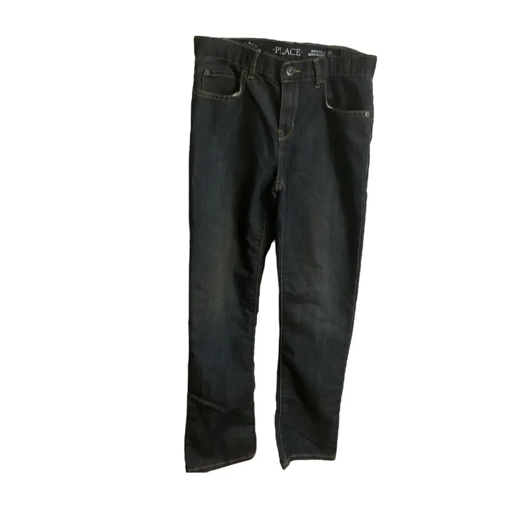 KID CHIC Girls Gray Silver Sweater SZ 12 Children's Place Blue Jeans SZ 12 Set‎